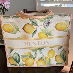 Lemon Print Tote Bag - Yellow